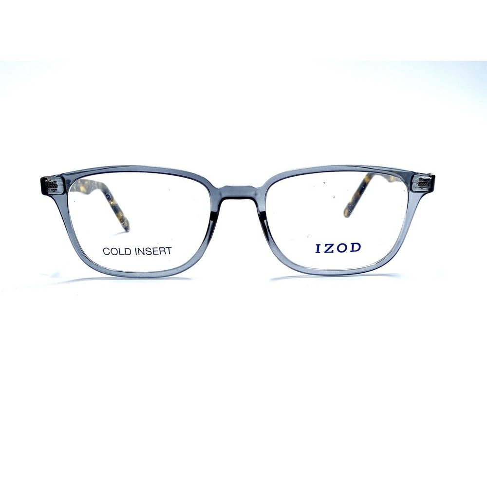 New IZOD Grey Clear Rectangular Glasses Italy Tortoise Temples IZ 2087 52 19 145